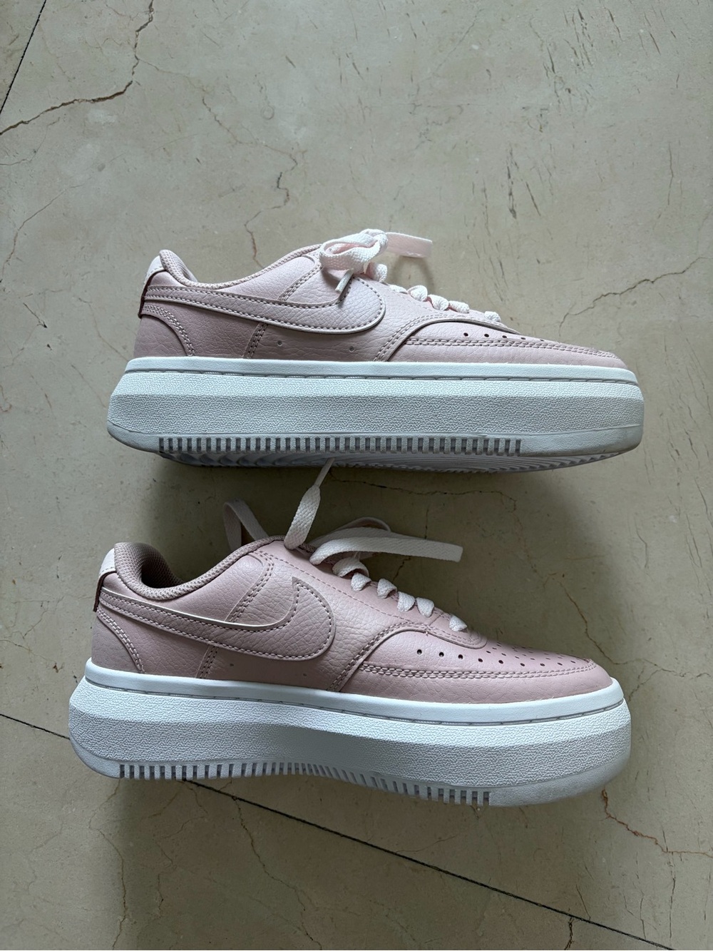 Nike Nike Women's Platform Sneakers in Pale Pink and White